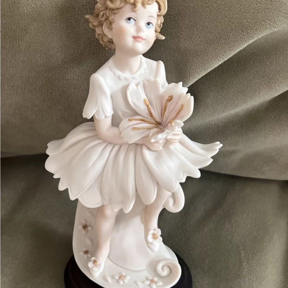Elegant White Porcelain Girl Sculpture 2002